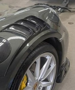 Decorative Fender Vents Louvers (Pair) compatible with Porsche 911 with Body 992 Carbon Fiber