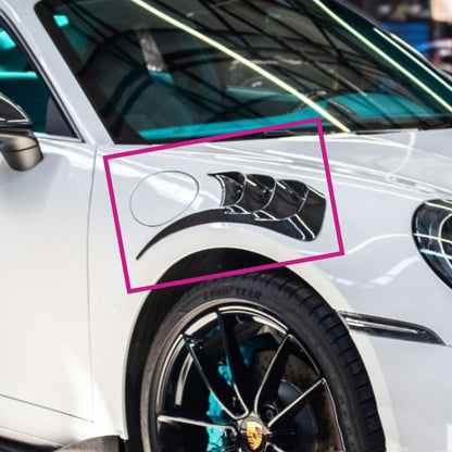 Decorative Fender Vents Louvers (Pair) compatible with Porsche 911 with Body 992 Carbon Fiber