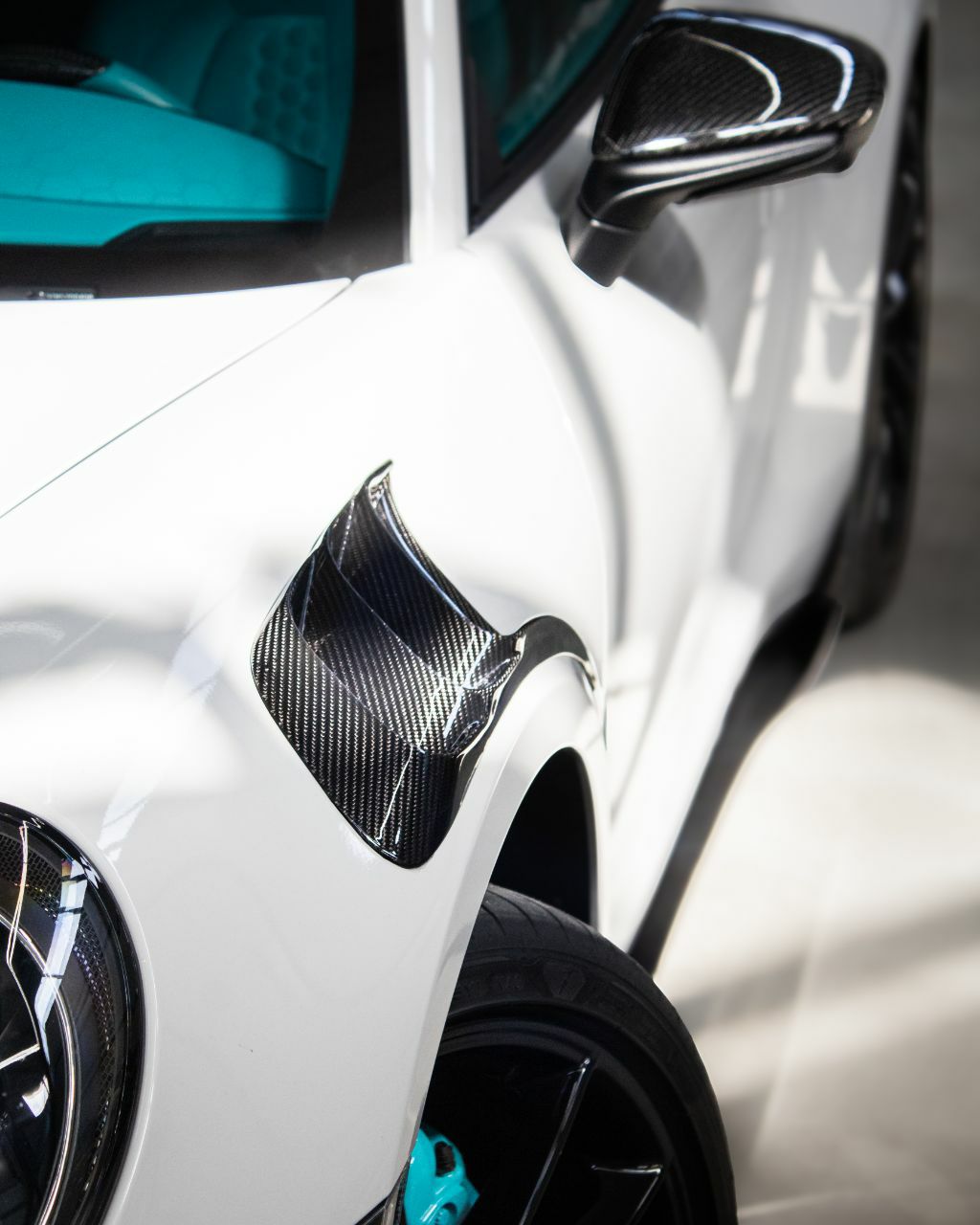 Decorative Fender Vents Louvers (Pair) compatible with Porsche 911 with Body 992 Carbon Fiber