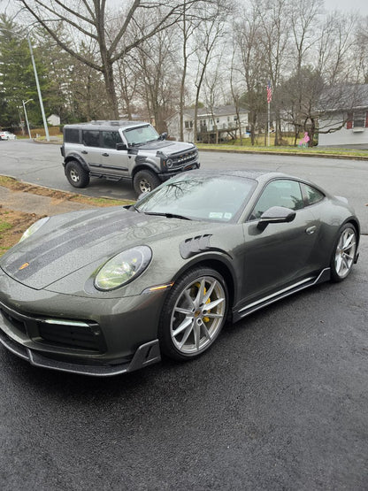 Decorative Fender Vents Louvers (Pair) compatible with Porsche 911 with Body 992 Carbon Fiber