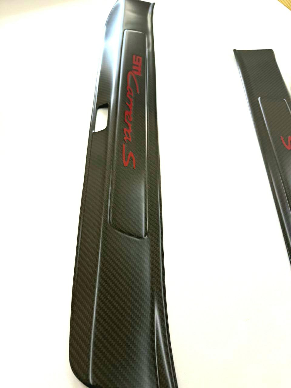 Door Sill Plates (Pair) compatible with Porsche 911 Carrera S (992) Dry Carbon