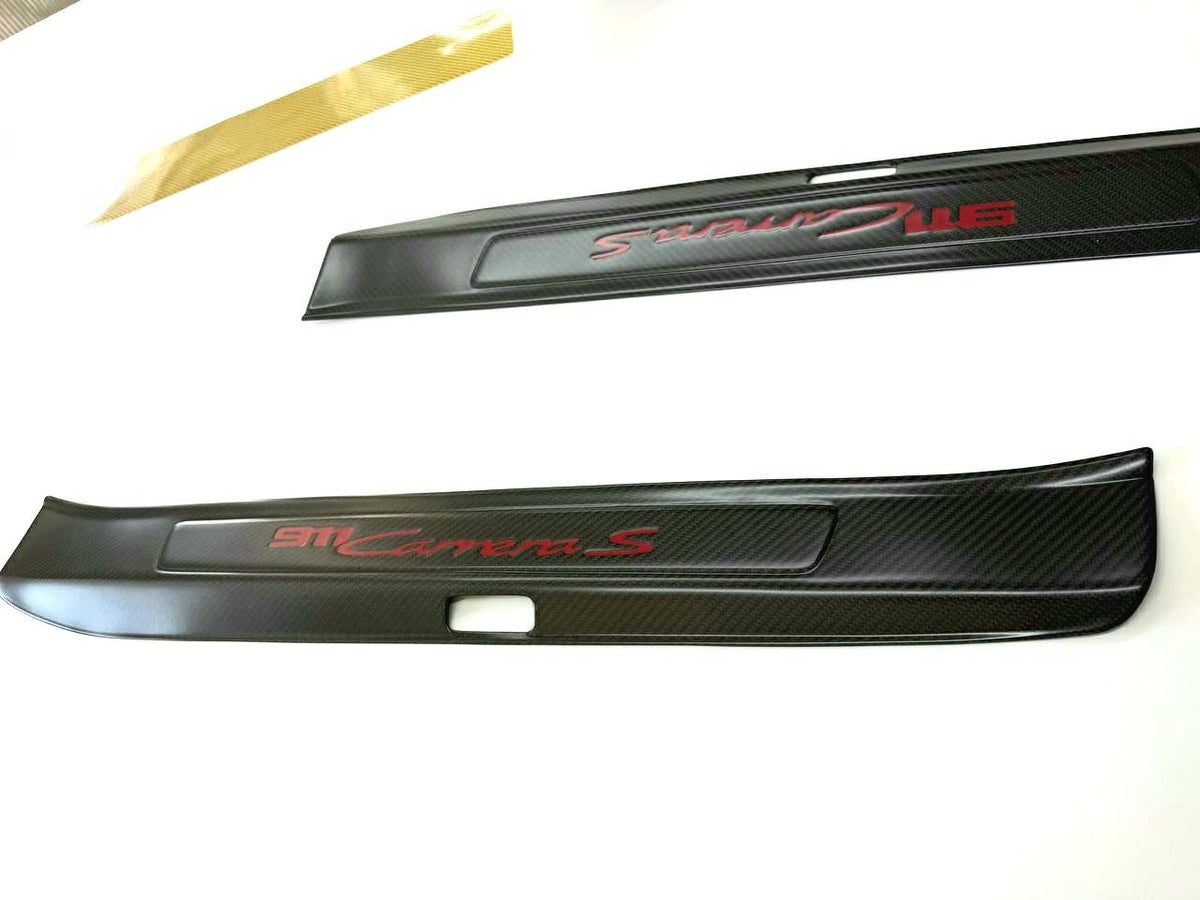 Door Sill Plates (Pair) compatible with Porsche 911 Carrera S (992) Dry Carbon
