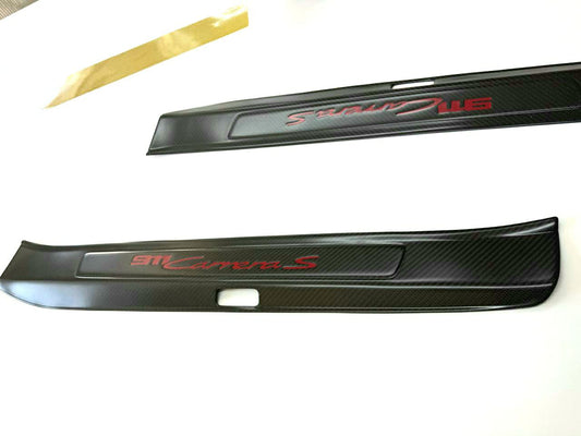 Door Sill Plates (Pair) compatible with Porsche 911 Carrera S (992) Dry Carbon