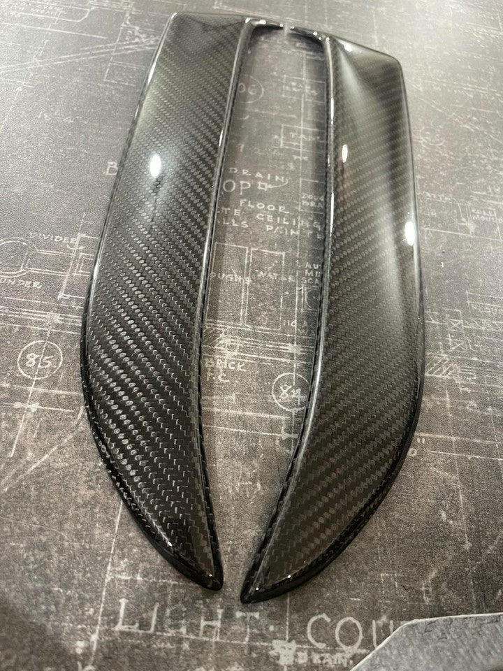 Set Carbon Fiber front Bumper Overlays compatible with Porsche Cayenne Coupe Turbo GT 2024