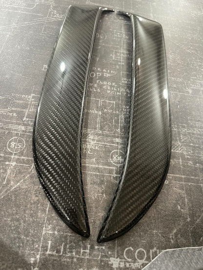 Set Carbon Fiber front Bumper Overlays compatible with Porsche Cayenne Coupe Turbo GT 2024