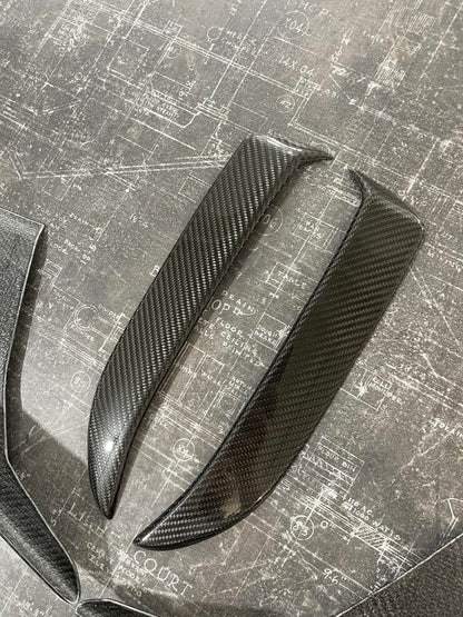 Set Carbon Fiber front Bumper Overlays compatible with Porsche Cayenne Coupe Turbo GT 2024