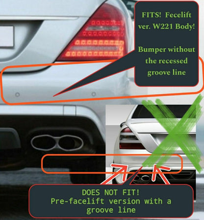 Diffuser Carbon Fiber compatible with Mercedes Benz S63 AMG/S65 AMG 2010-2013 compatible W221 Body (Facelift only)