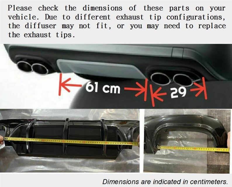Diffuser Carbon Fiber compatible with Mercedes Benz S63 AMG/S65 AMG 2010-2013 compatible W221 Body (Facelift only)