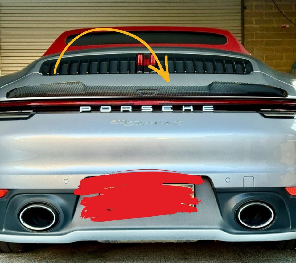 Carbon Fiber Trunk Lid Spoiler compatible with Porsche 911 for Body 992 (Dry carbon)