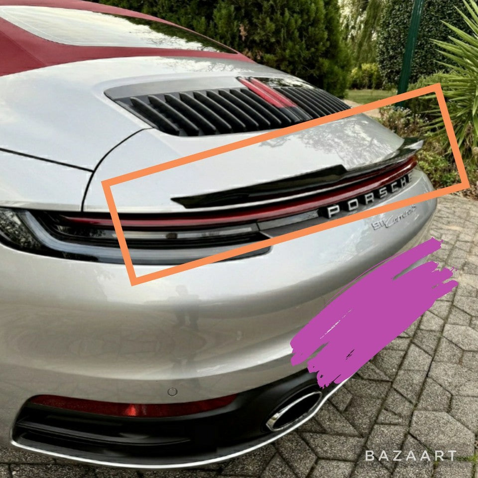 Carbon Fiber Trunk Lid Spoiler compatible with Porsche 911 for Body 992 (Dry carbon)