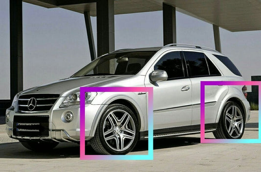 Set Black Fender Flares compatible with Mercedes-Benz ML body W164 (2005-2011) Fiberglass Unpainted