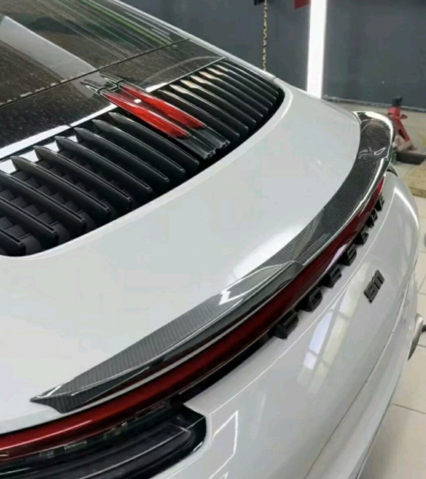 Carbon Fiber Trunk Lid Spoiler compatible with Porsche 911 for Body 992 (Dry carbon)